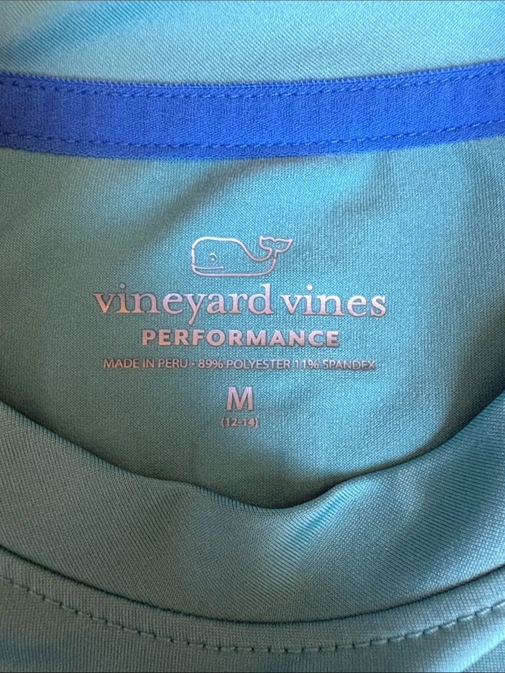 Vineyard Vines Aqua Blue Long Sleeve Performance Swim Tee